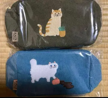 칼디 냥커피 파우치 2종 코듀로이 고양이
