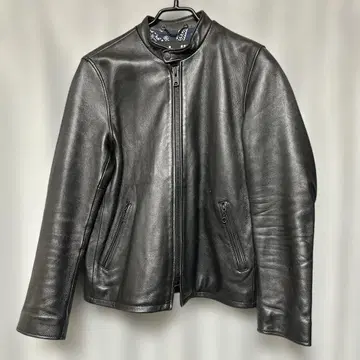 Schott x TAKEO KIKUCHI 블랙 가죽 라이더 자켓