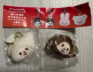 몽치치 봉제 인형 스마트폰 참 몽치치 군 참 2개 세트