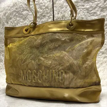 새상품급 모스키노 메쉬 토트백 에나멜 골드