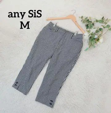 애니시스 캐주얼 팬츠 (M) 크롭 기장 깅엄 체크