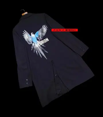 새상품급 VANQUISH 블랙 컬러 파랑새 체스터 코트 뱅퀴시 L