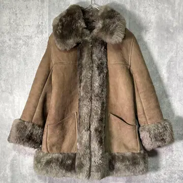 USA제 리얼 무스탕 코트 그레이지 천연 가죽 양가죽 빈티지