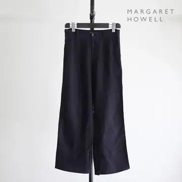 Margaret Howell 린넨 와이드 플레어 트라우저 네이비