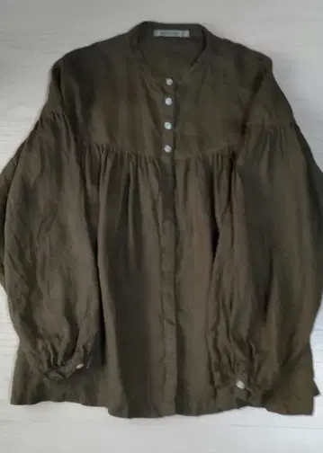 선밸리 블라우스 개더 린넨 100%