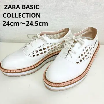 ZARA 자라 화이트 메쉬 더비 슈즈 레이스업 38