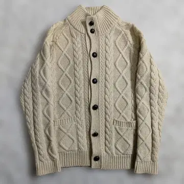 컨디션 최상 마가렛호웰 울 카멜 케이블 니트 가디건 M