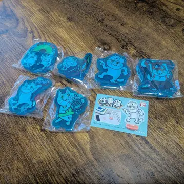 일하는 고양이 아크릴 스탬프 6개 세트