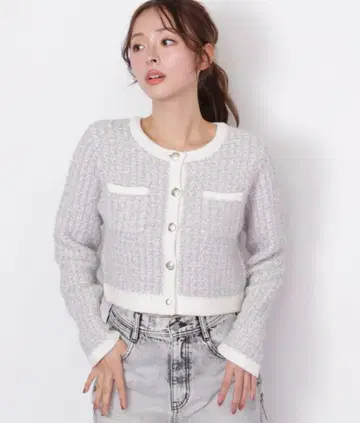 JILL by JILL STUART 믹스 트위드 니트 자켓