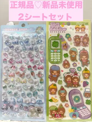 [정품] 봉봉 드롭, 몬치치 헤이세이 축제 의상 폰 씰 2 시트 세트