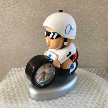 자전거 캐릭터 케이린맨 알람 시계 완동품 경륜 1번차 화이트 선수