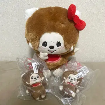 몽치치 x 헬로키티 마스코트 봉제 인형 3세트