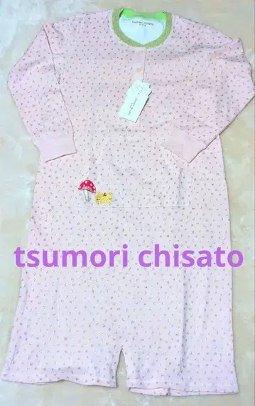 츠모리 치사토 룸웨어 와코루 핑크 버섯 고양이 자수 새상품