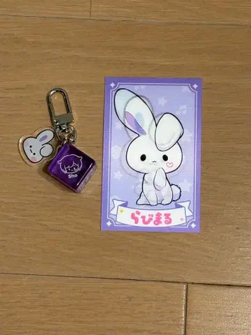 이레이스 미니니 쇼토 다이스 키링 & 라비마루 렌티큘러 카드