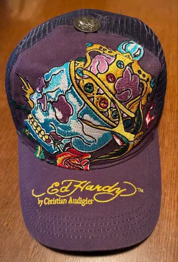 [ 에드 하디 ] Ed Hardy 메쉬 캡 퍼플