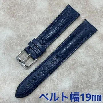 레뷰 토멘 Revue Thommen 시계 가죽 벨트 악어 무늬 블루