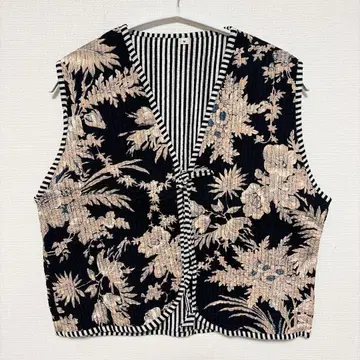 인도 블록 프린트 베스트 코튼 꽃무늬 에스닉