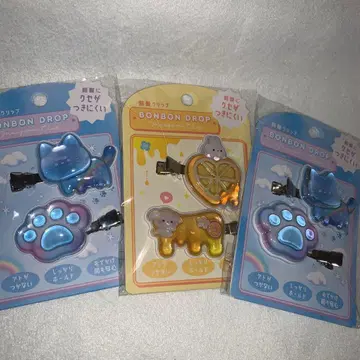 쿠리아 봉봉 드롭 앞머리 클립 소라 고양이 2 하치미츠