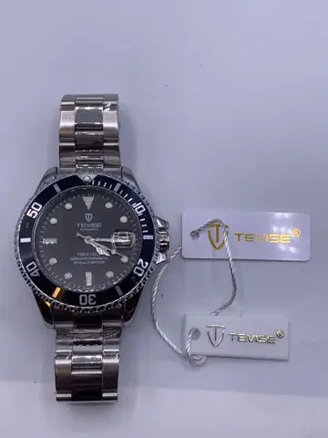 남성용 손목시계 자동 태엽식 다이버즈 블랙 스테인리스 기계식