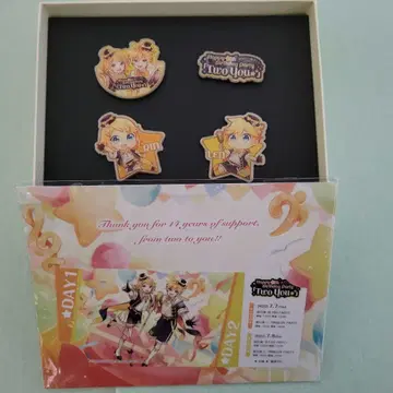 카가미네 린 카가미네 렌 TWO YOU 특전 핀 배지 세트, 티켓풍 카드