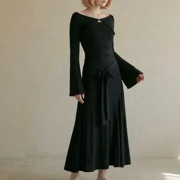 새상품급 ANDMARY Maya 니트 세트 드레스 블랙