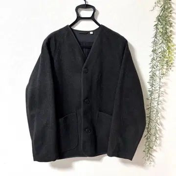 [미사용에 가까움] UNIQLO U 플리스 가디건 L 사이즈 다크 그레이