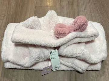 GU 마쉬멜로우 느낌 풀 집업 후드티 키티 핑크 M 사이즈