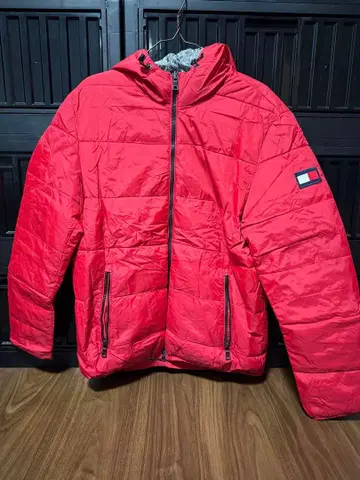 Tommy Hilfiger 후드 부착 다운 자켓 M 레드