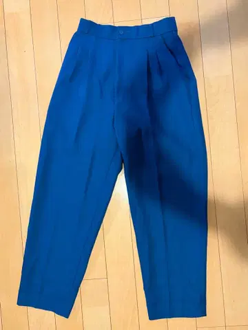 빈티지 슬랙스 블루 와이드 슬랙스 투 턱 구제 의류