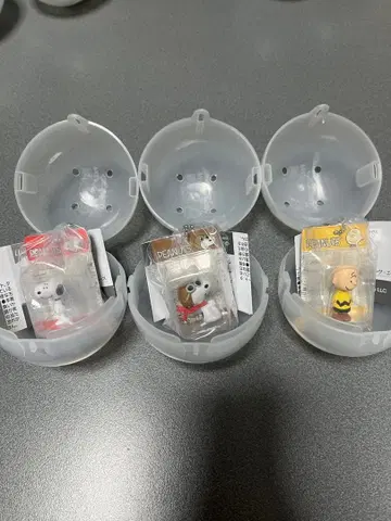 반다이 가챠 PEANUTS 패키지 미니어처 컬렉션 3개 세트