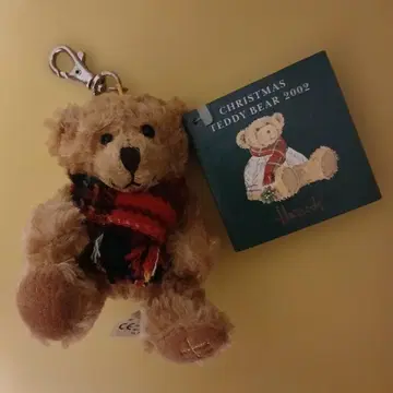 해롯 크리스마스 테디베어 2002 키링 포함 봉제 인형