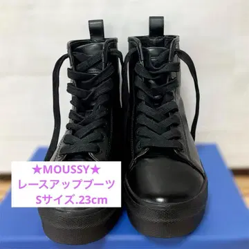새상품급 MOUSSY 마우지 블랙 레이스업 부츠 S 사이즈 아즈르
