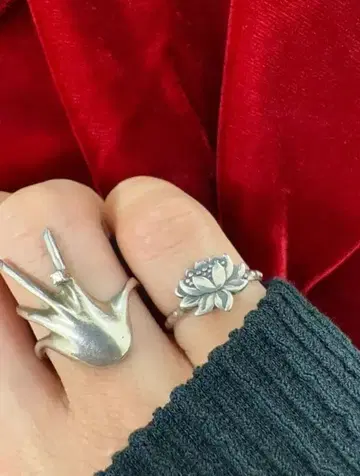 빈티지 실버 반지 연꽃 silver 앤티크