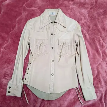 그레이스 콘티넨탈 가죽 자켓 웨스턴 양가죽 베이지 사이즈 36