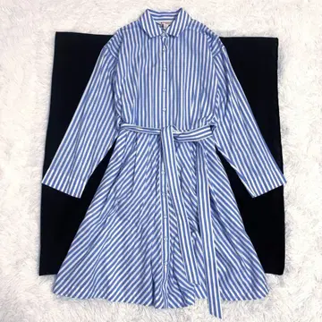 Brooks Brothers 스트라이프 셔츠 원피스 벨트 포함