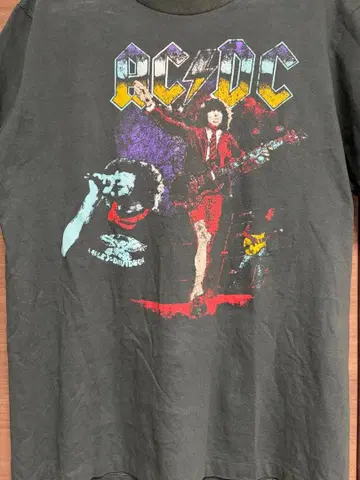 ACDC 밴딩 티셔츠 블랙 L