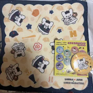 사무라이 재팬 산리오 반짝반짝 캔배지 핸드 타월 복권 하나마루 유령