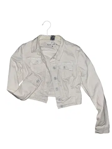 숏 기장 데님 자켓 화이트