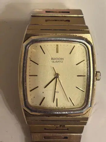 RICOH 리코 QUARTZ 남성용 빈티지 손목시계 작동 안 함