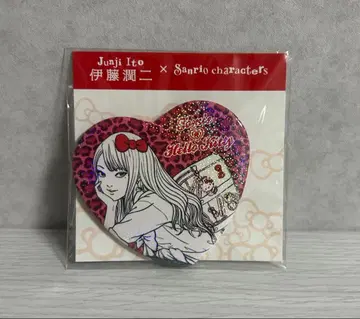 이토 준지 산리오 홀로그램 하트 캔뱃지 갸루 토미에 x 헬로키티