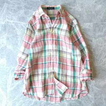 049 투모로우랜드 맥피 린넨100% 셔츠 마드라스 체크