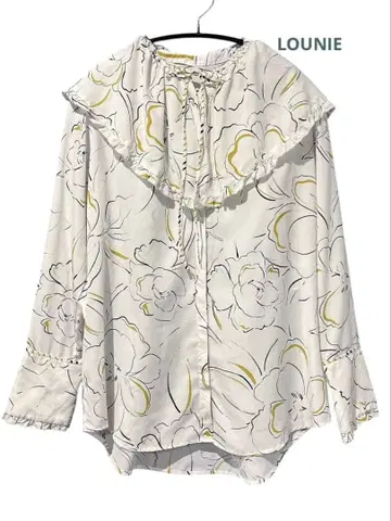 새상품급 LOUNIE 루니 2way 꽃무늬 프린트 프릴 블라우스