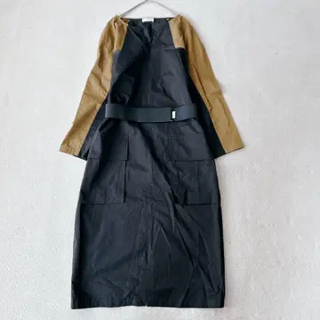 새상품급 드리스반노튼 롱 원피스 긴팔 벨트 바이컬러 M 사이즈 상당