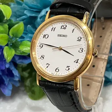 [벨트 새상품] SEIKO 세이코 쿼츠 손목시계 화이트/골드 작동품