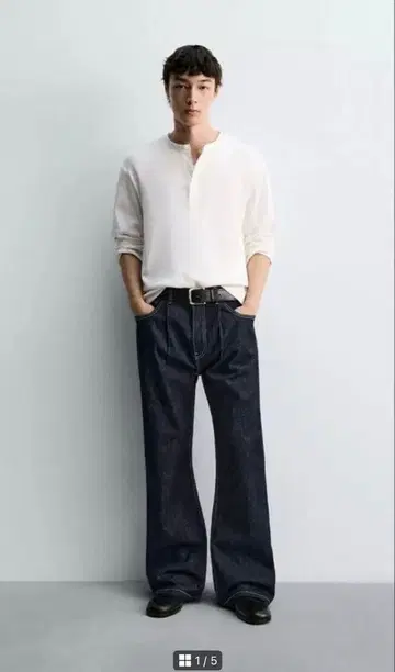 ZARA 자라 스티치 디테일 플레어 핏 데님 팬츠 EU38