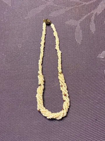 앤티크 담수 펄 루비 목걸이