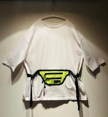 남성용 SUPERTHANKS 웨스트 파우치 포함 오버 사이즈 T셔츠