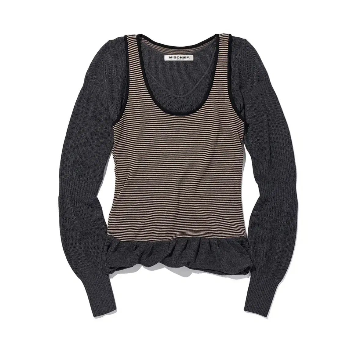Mischief Rhombus Hooded Knit Vest White + Jedbeads Jewelry Open