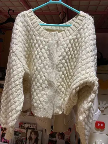 mystic 포코포코 니트 가디건 아이보리