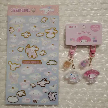 산리오 [ 커플 니코니코 ] 시나모롤 마이멜로디 아크링 키링